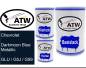 Preview: Chevrolet, Darkmoon Blue Metallic, GLU / G5J / G59: 500ml Lackdose + 500ml Klarlack + 250ml Härter - Set, von ATW Autoteile West.